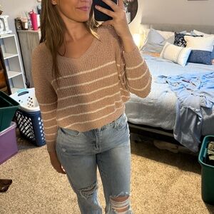 Debut Cozy Knit Sweater in Brown